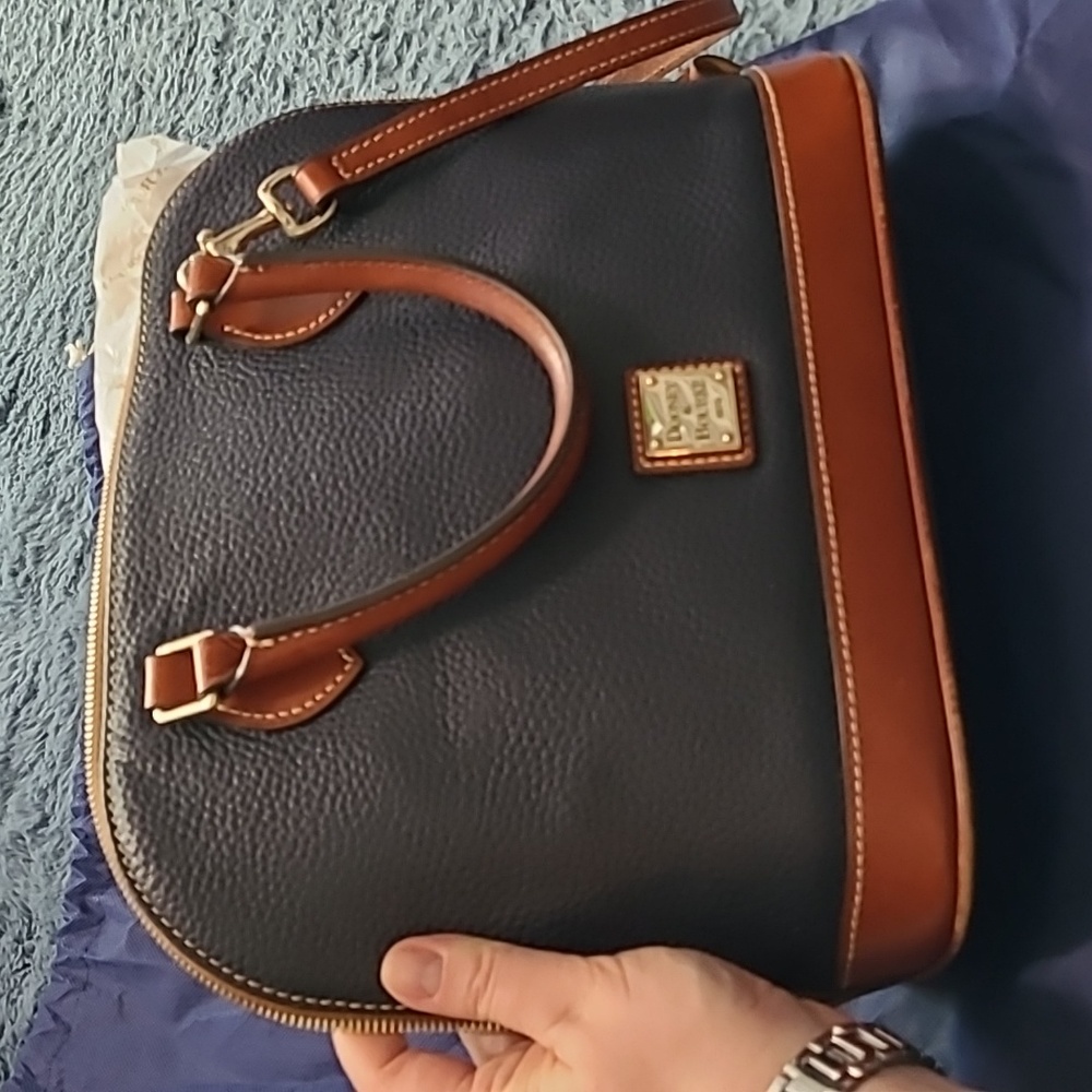 Navy Dooney & Bourke Dome Satchel - Picture 11 of 13